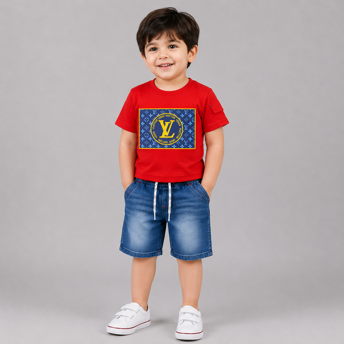 Luxury Monogram Boys Denim Co-Ord Set