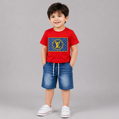 Luxury Monogram Boys Denim Co-Ord Set