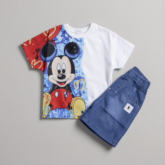 Mickey Cartoon Boys Summer Co-Ord Set