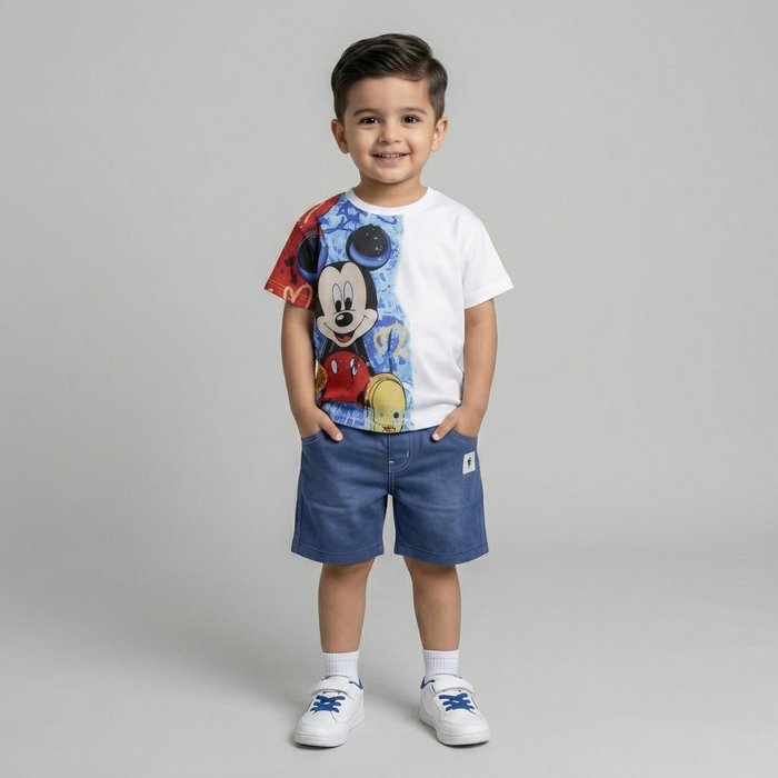 Mickey Cartoon Boys Summer Co-Ord Set
