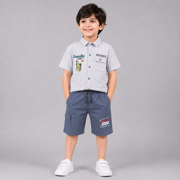 Modern Stripe Boys Casual Cargo Set