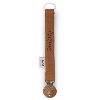 Pacifier Clip - Almond - With Name