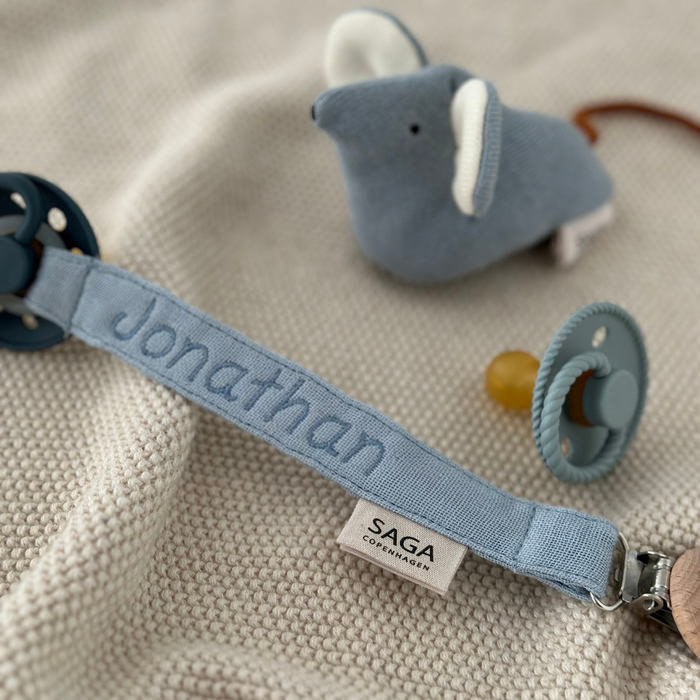 Pacifier Clip - Dream Blue - With Name