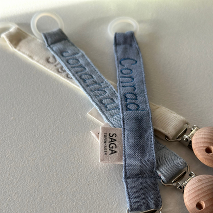 Pacifier Clip - Dream Blue - With Name