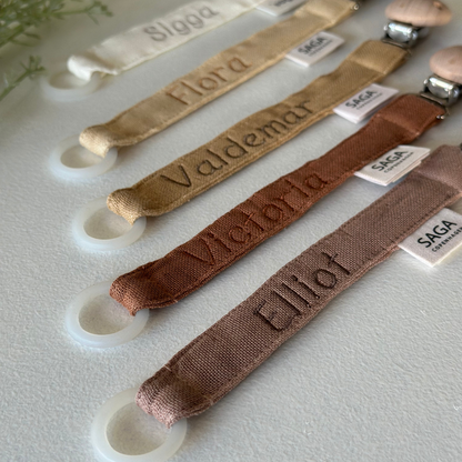 Pacifier Clip - Latté - With Name
