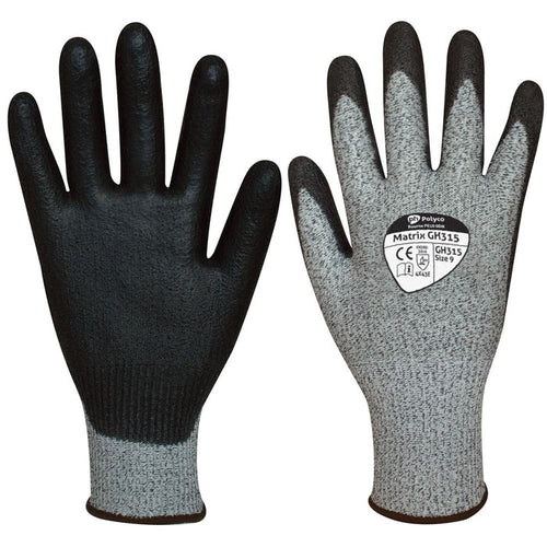 Polyco Matrix GH315 Cut E Cut Resistant Gloves with PU Palm - 13g