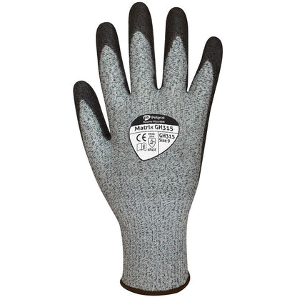 Polyco Matrix GH315 Cut E Cut Resistant Gloves with PU Palm - 13g