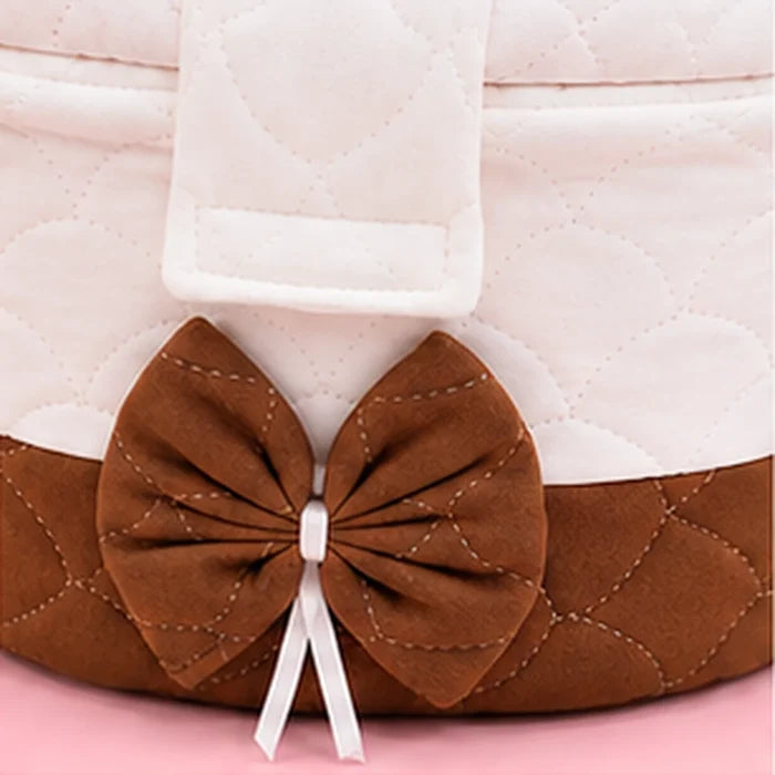 Premium Quilted Baby Care & Essentials Basket with Handle – Brown & White