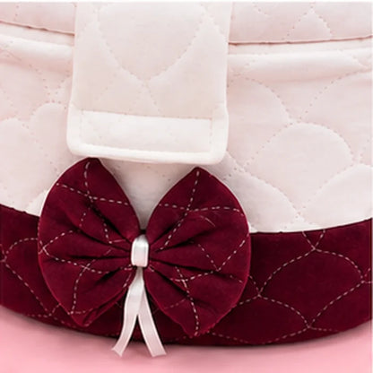 Premium Quilted Baby Care & Essentials Basket with Handle – maroon & White