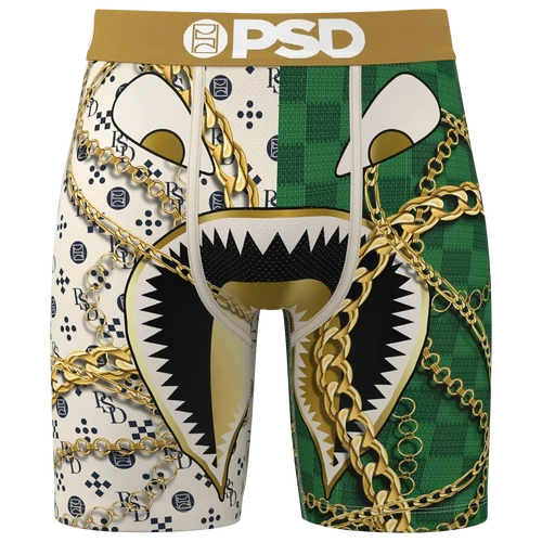 PSD Warface Prestige boxers, navy blue men's underwear with graphic print, made by PSD Underwear, shown in a close-up image.