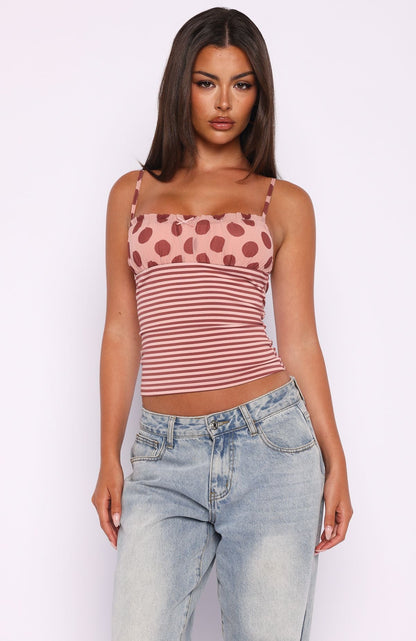 Sucker For You Top Pink Stripe