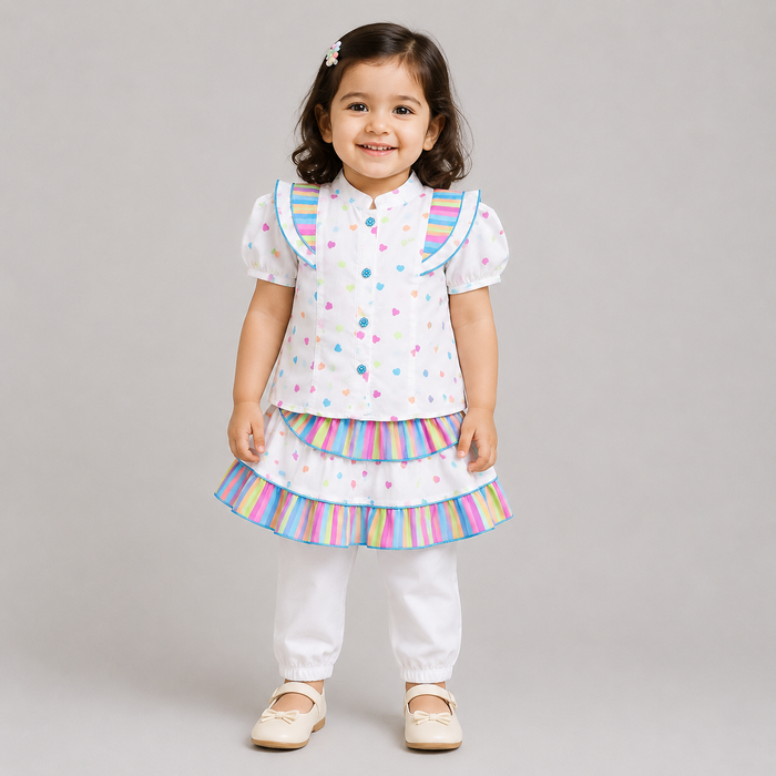 Rainbow Hearts Girls Party Co-Ord Set