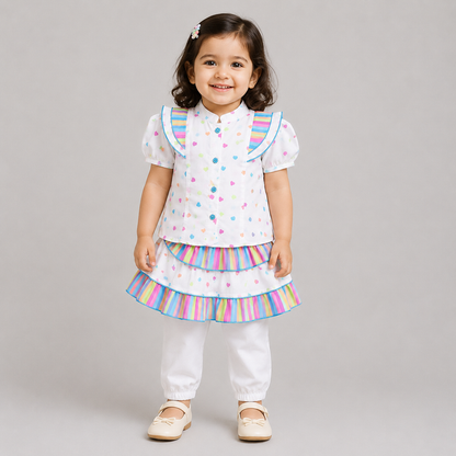 Rainbow Hearts Girls Party Co-Ord Set