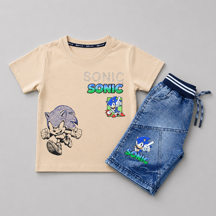 Sonic Boys T-Shirt & Denim Shorts Summer Set