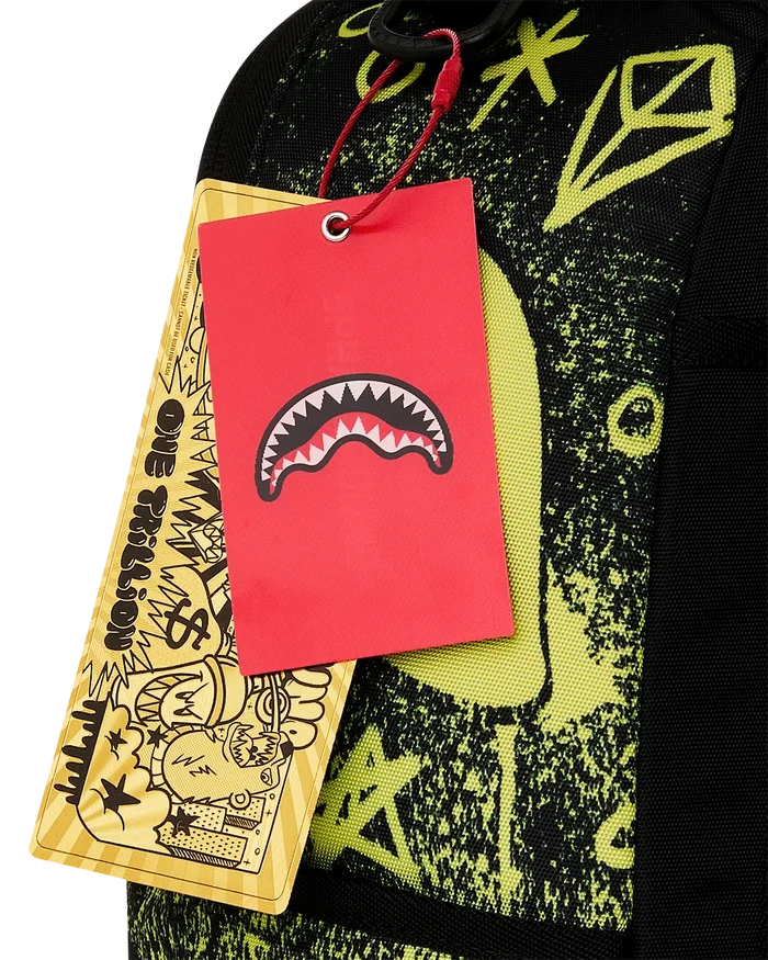 Sprayground Marvin The Martian Outta Here backpack with space-themed design and adjustable straps, accessory for casual style.