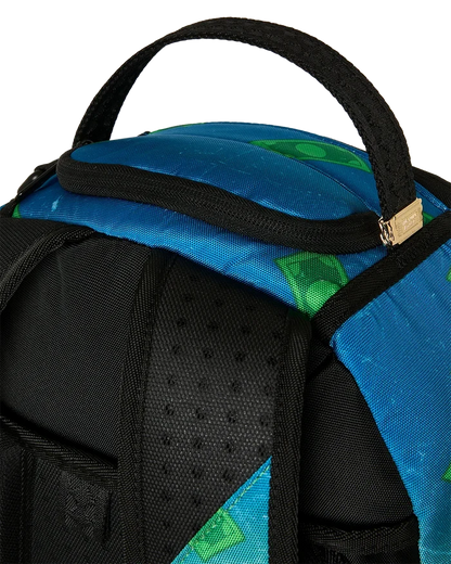 Sprayground Richie Rich Shark Stacks backpack featuring colorful shark graphic and durable straps for everyday accessories.