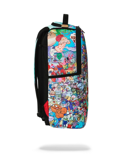 Colorful Sprayground SpongeBob Big Ocean Party backpack featuring vibrant ocean-themed design and bold branding details.