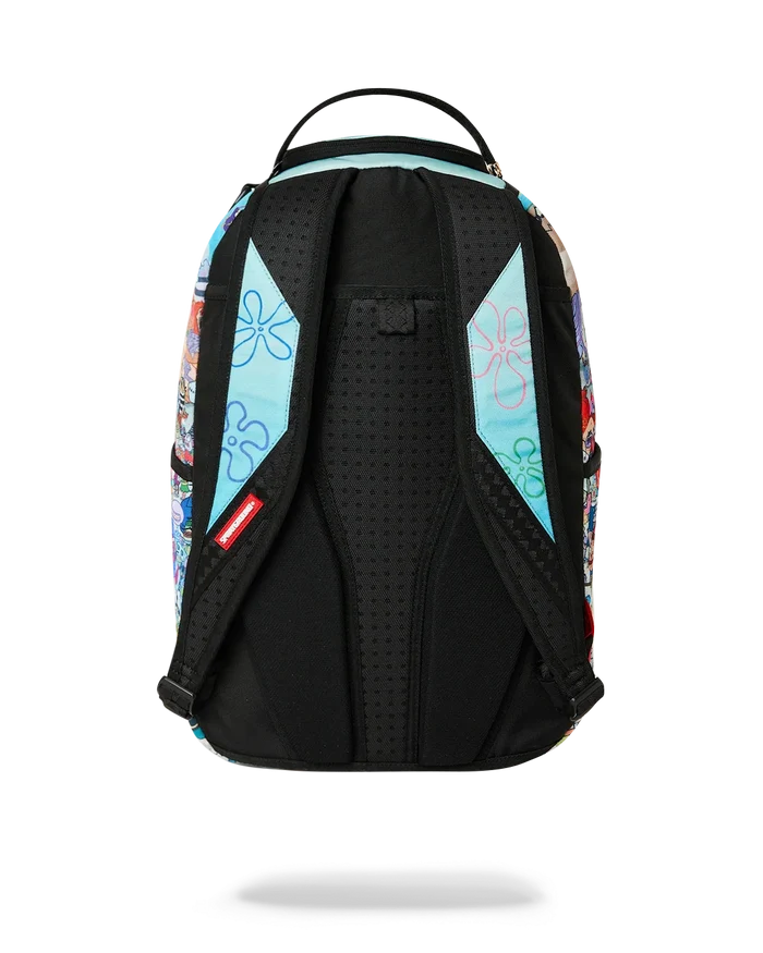 Sprayground SpongeBob Big Ocean Party backpack with colorful ocean-themed design and adjustable straps, accessories for fans of SpongeBob.