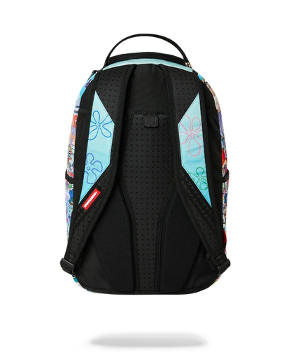Sprayground SpongeBob Big Ocean Party backpack with colorful ocean-themed design and adjustable straps, accessories for fans of SpongeBob.