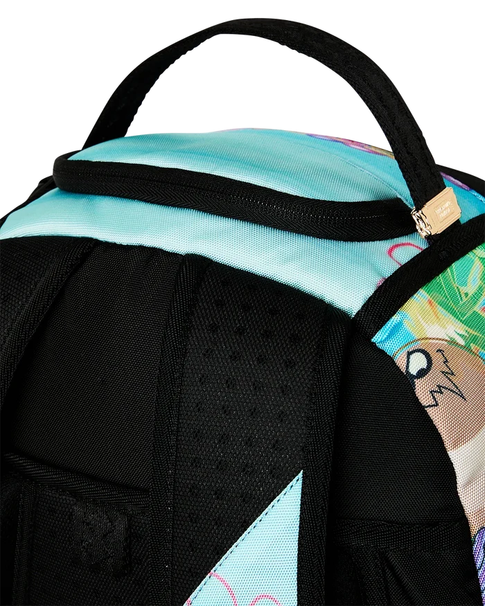 Sprayground SpongeBob Big Ocean Party backpack with colorful ocean-themed design and adjustable straps.