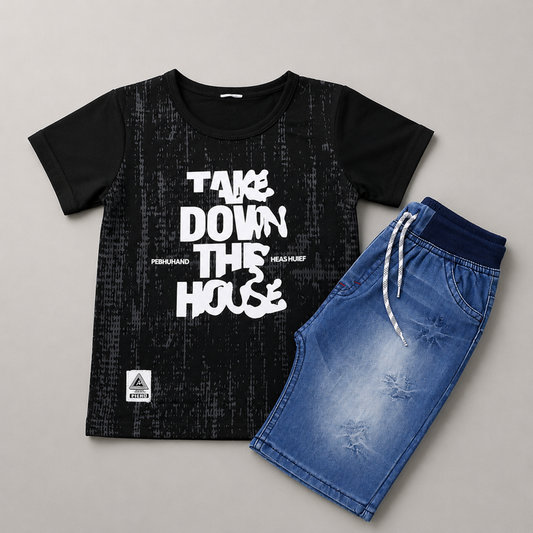 TDTH Graphic Boys Casual Summer Set