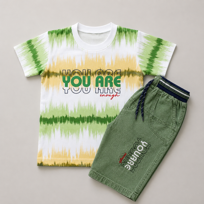 Trendy Boys Waves Graphic Summer Co-Ord Set