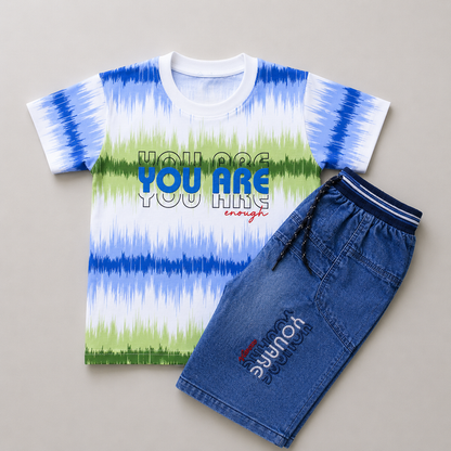 Trendy Boys Waves Graphic Summer Co-Ord Set