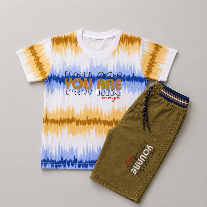 Trendy Boys Waves Graphic Summer Co-Ord Set